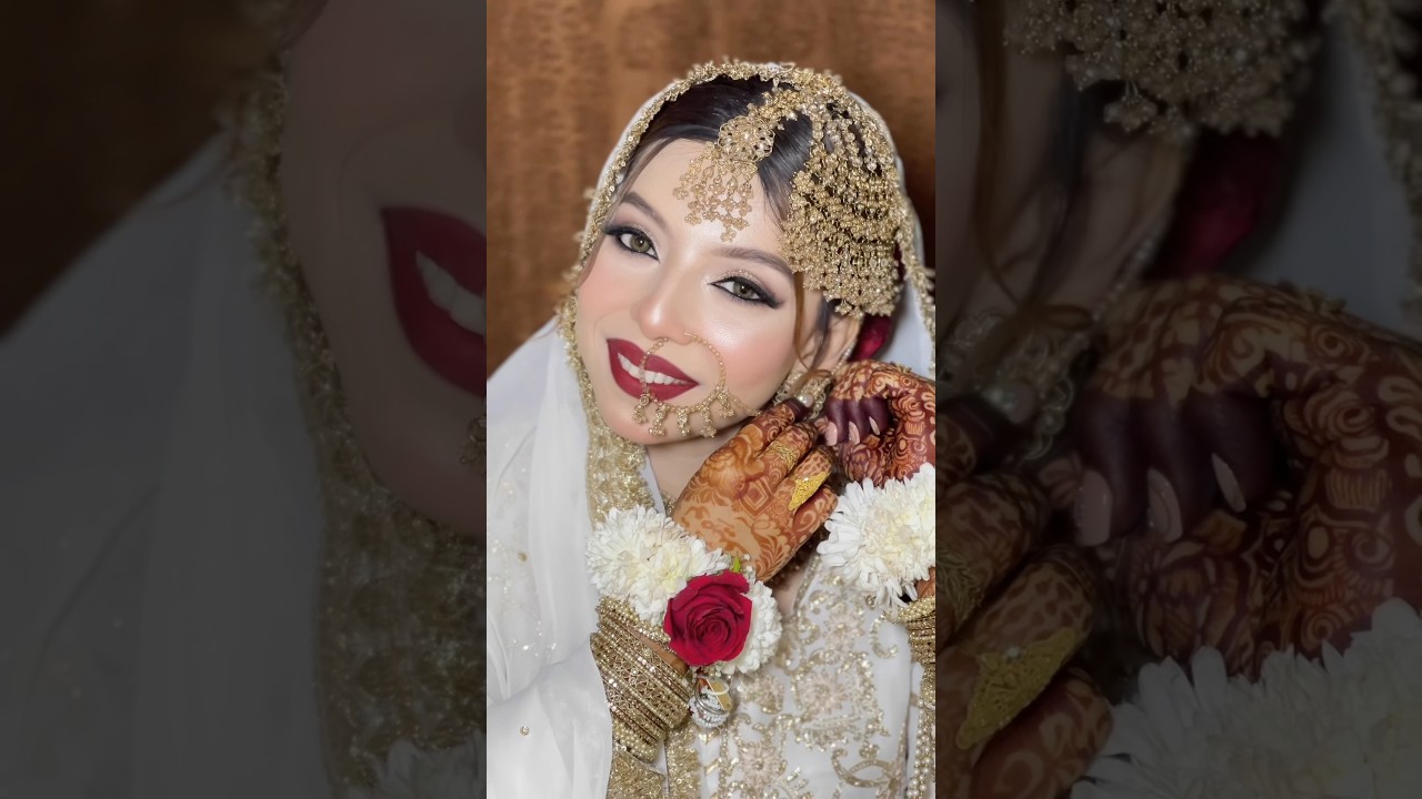 Neha for her Nikah🪞✨ #pakistanibridalmakeup #nikahbride #makeupbyaasiyakashmiri #bridalmakeup
