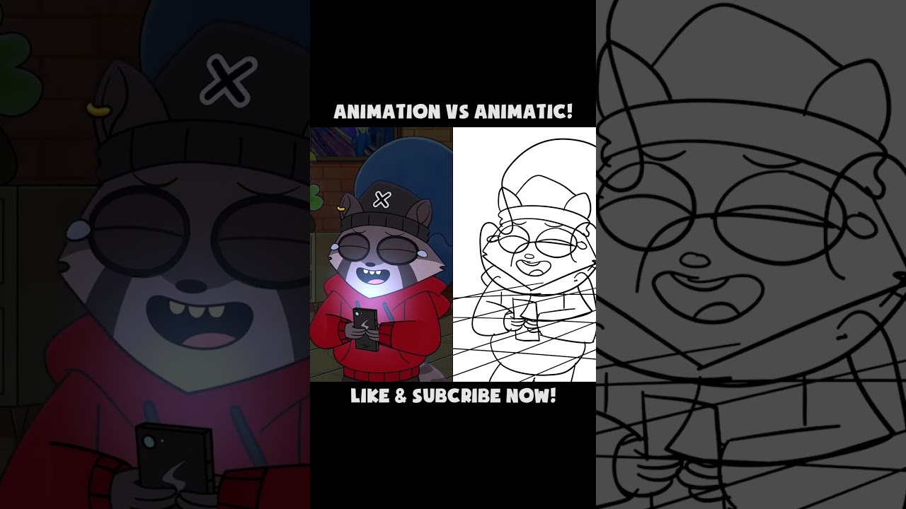 The difference between rendered and animatics #rockyrakoon #funny #comedy #cartoon #humor