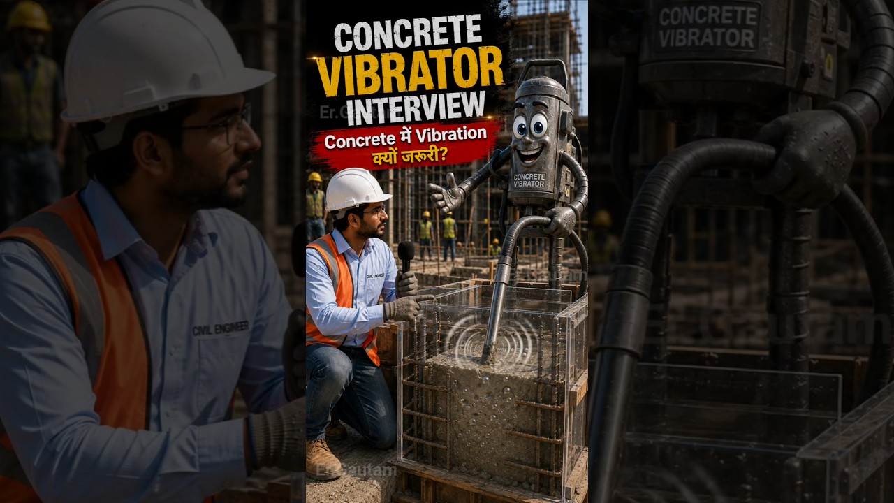 concrete में vibrator क्यों जरूरी #civilengineering #study #interview #viralvideo #shorts