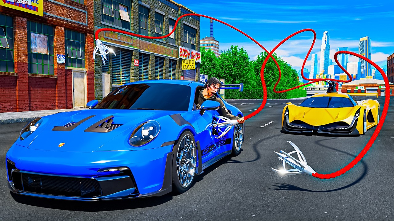 Using a Harpoon Car To Steal Cars In GTA 5 RP