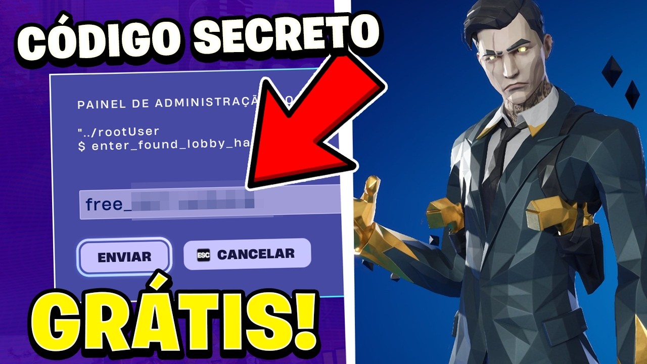 NOVO CÓDIGO SECRETO de SKIN GRÁTIS no FORTNITE!