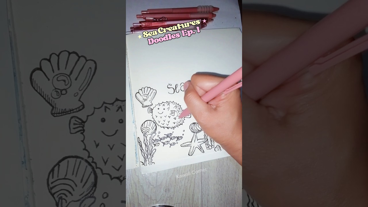 I Just Started My Sea Creatures Doodles, Ep. 1, Drawing #drawing #shorts
