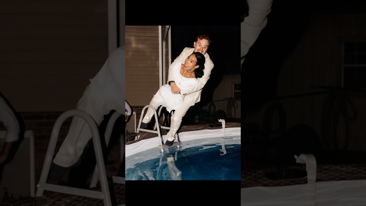 We did it again #wedding #pool #marriage #couple #cute #swimming #fyp #shorts #viral
