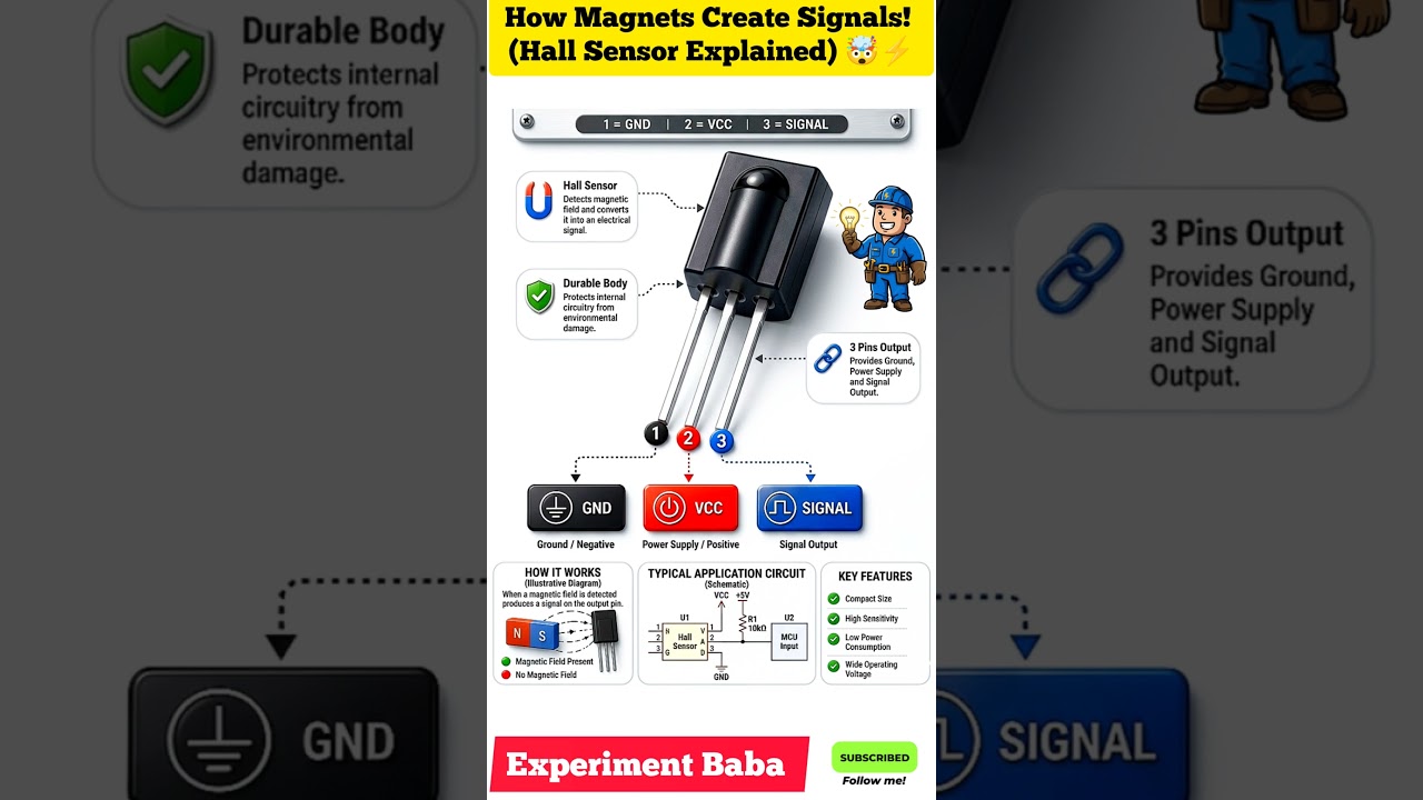 Never Wire a Hall Sensor Wrong Again! ⚡ Simple Guide #tech #diy