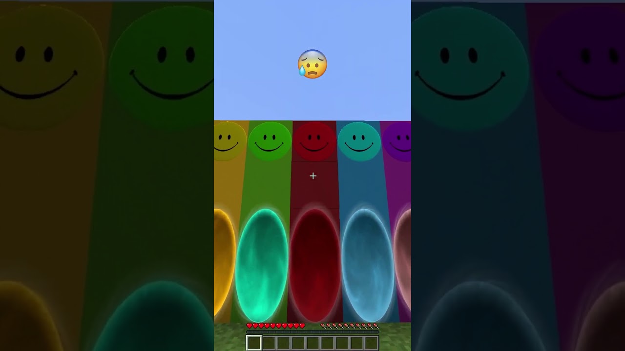 Proceeding Verity Color Portals vs New Worlds Emoji Reaction #shorts #minecraft #meme