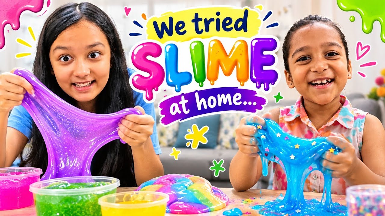 We Made SLIME AT HOME 💦🤩🧴🧼 | How to make Slime at Home? | Aayu and Vanu