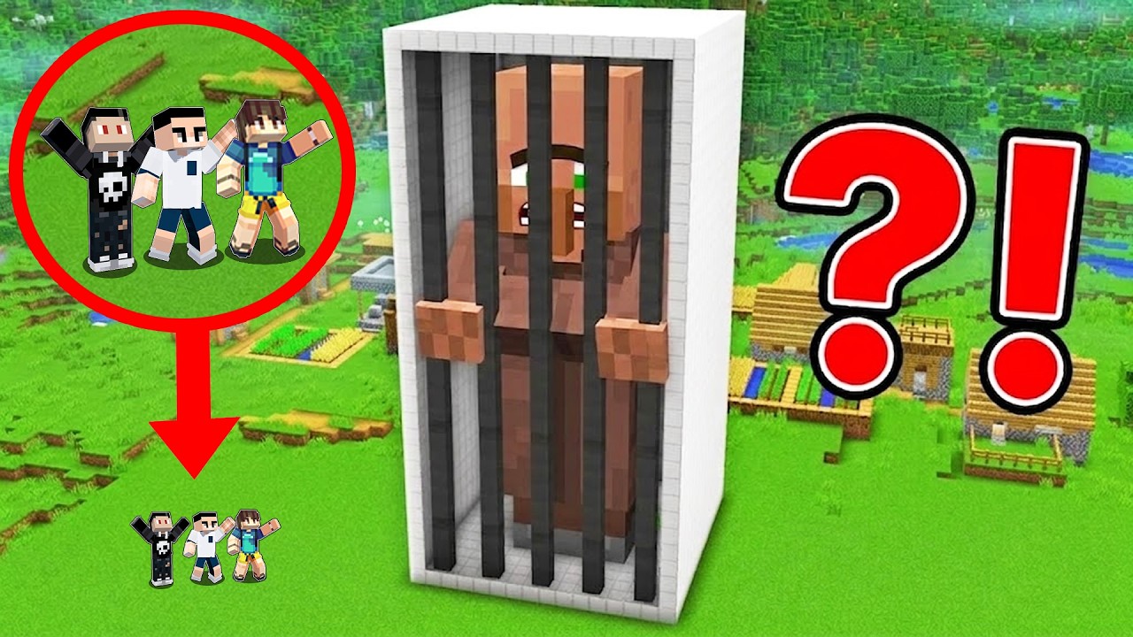 WE PUT A GIANT VILLAGER IN A HUGE PRISON in Minecraft (Tagalog)