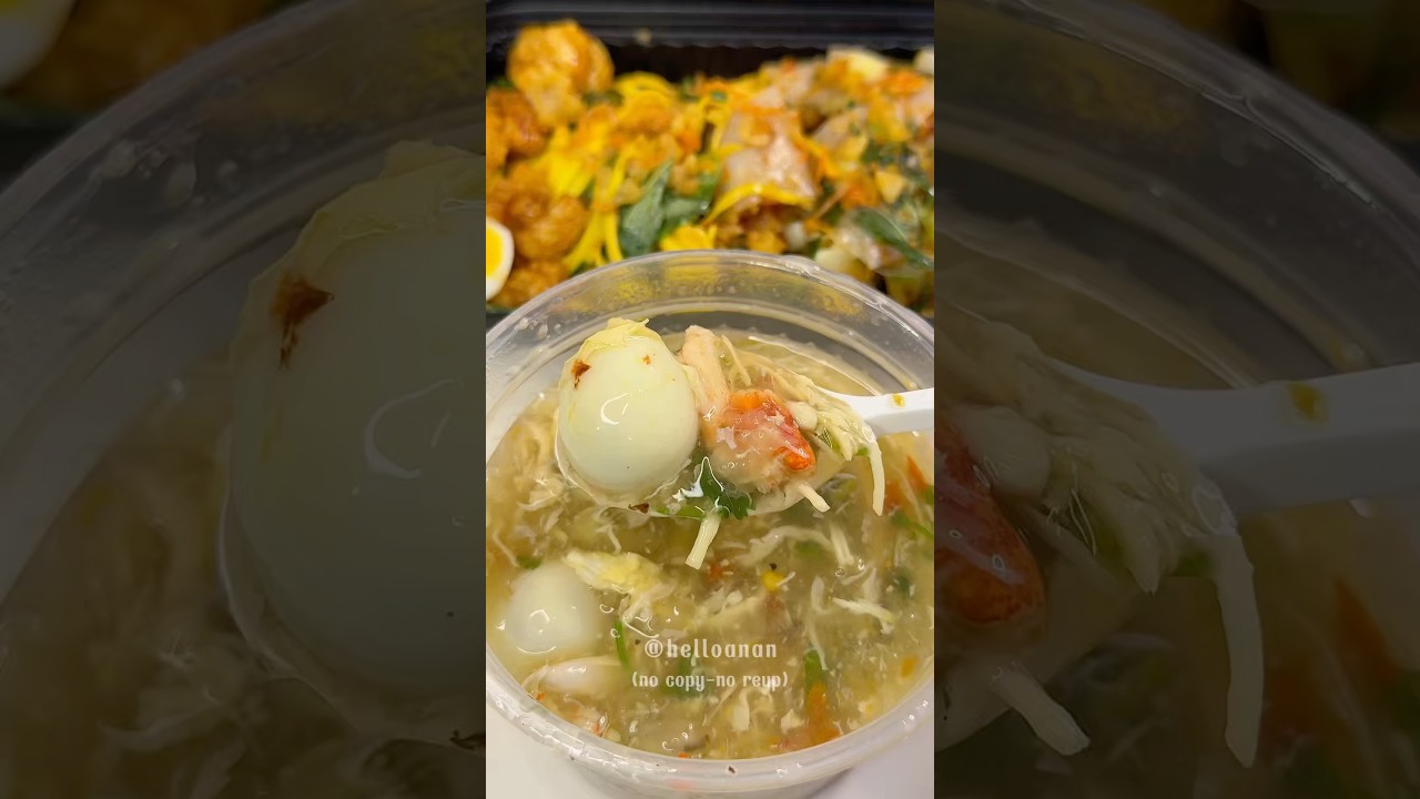 Mukbang súp cua + btrang cuốn trộn + lục trà sữa xoài🤤❤️