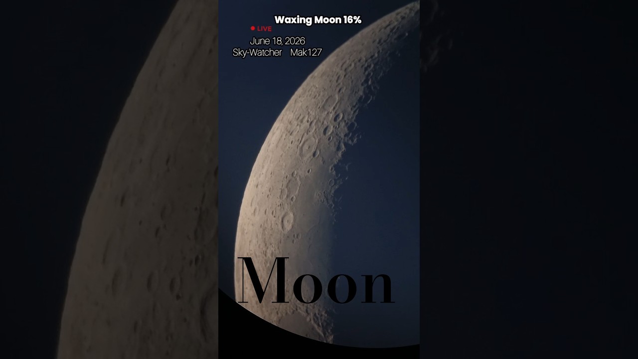 Moon 16% 🌙 #moon #space #astronomy #telescope