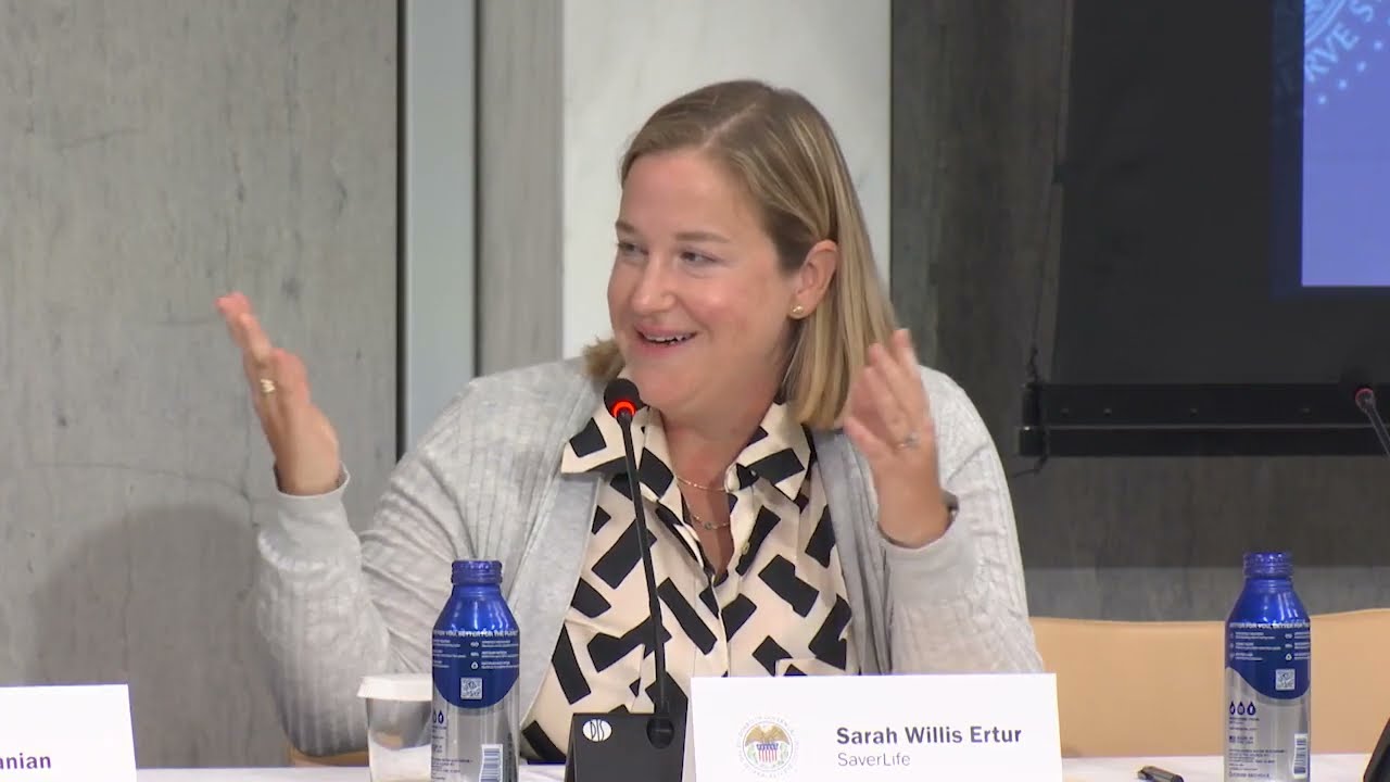 Governor Cook moderates the “Emerging Innovation, AI and Financial Inclusion” panel, July 14, 2026