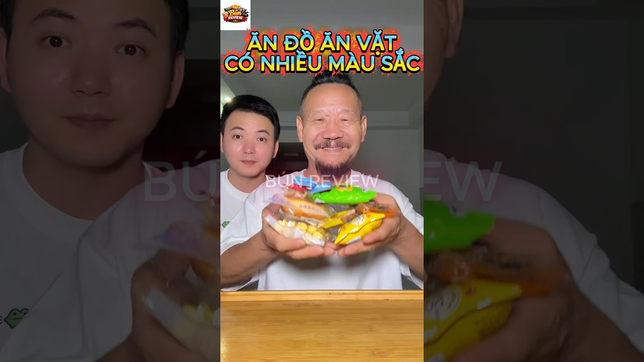 Ông Lão mukbang: Ăn đồ ăn vặt có nhiều màu sắc #mukbang #food