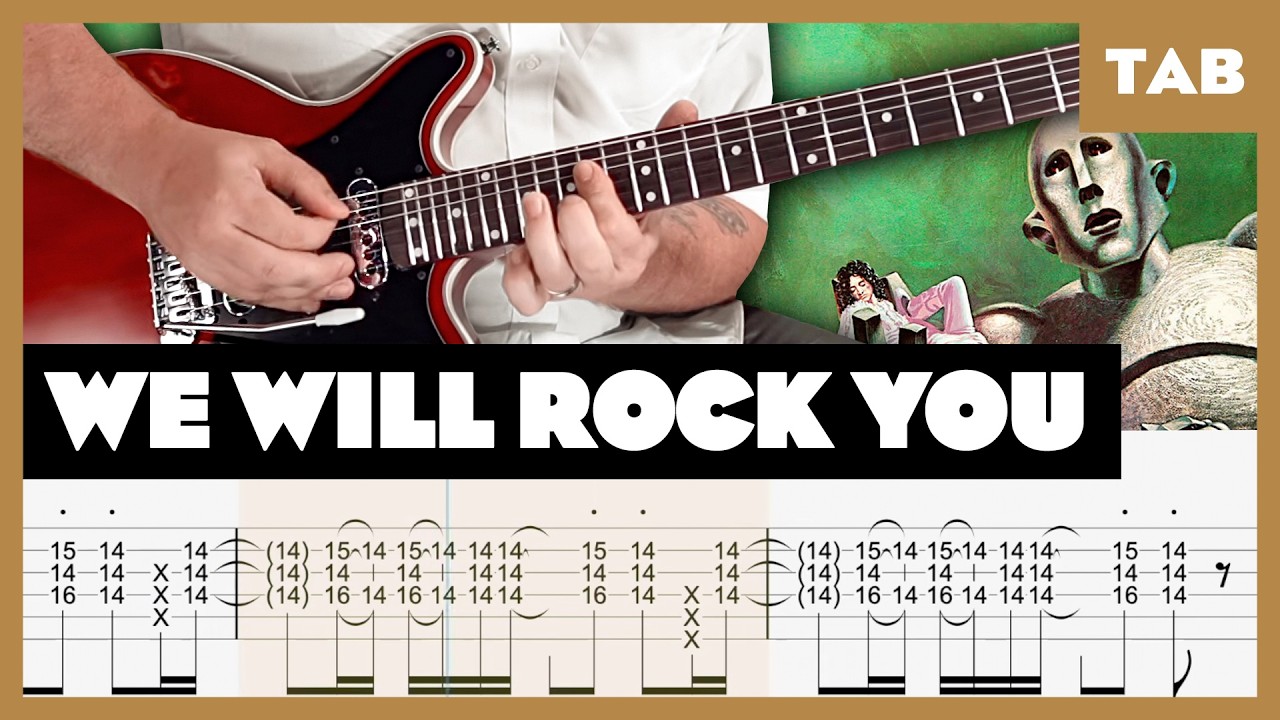 Queen - We Will Rock You - Guitar Tab | Lesson | Cover | Tutorial