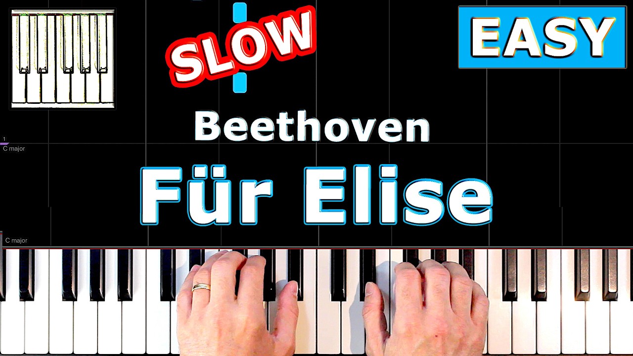 Beethoven - Für Elise - SLOW Piano Tutorial EASY