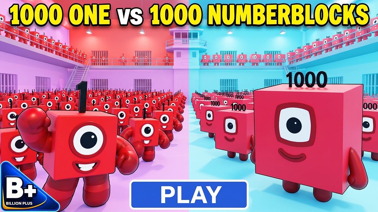 1 vs 1000 NUMBERBLOCKS PRISON RUN Obby Update - Roblox All Bosses FULL GAME Walkthrough All Morphs