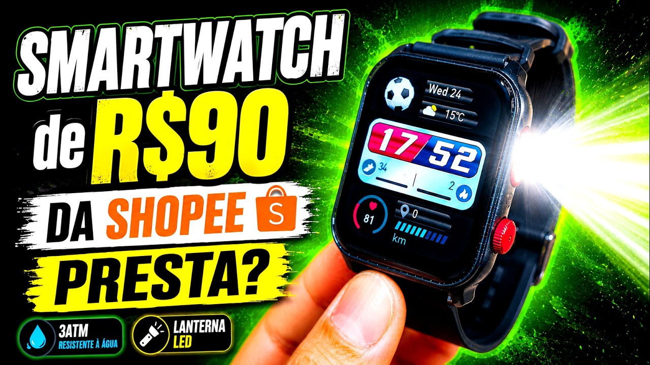 SMARTWATCH de R$90 da Shopee: Será que PRESTA? FUI SURPREENDIDO!