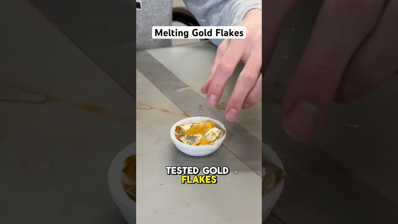 Turning Gold flakes into a nugget #shorts