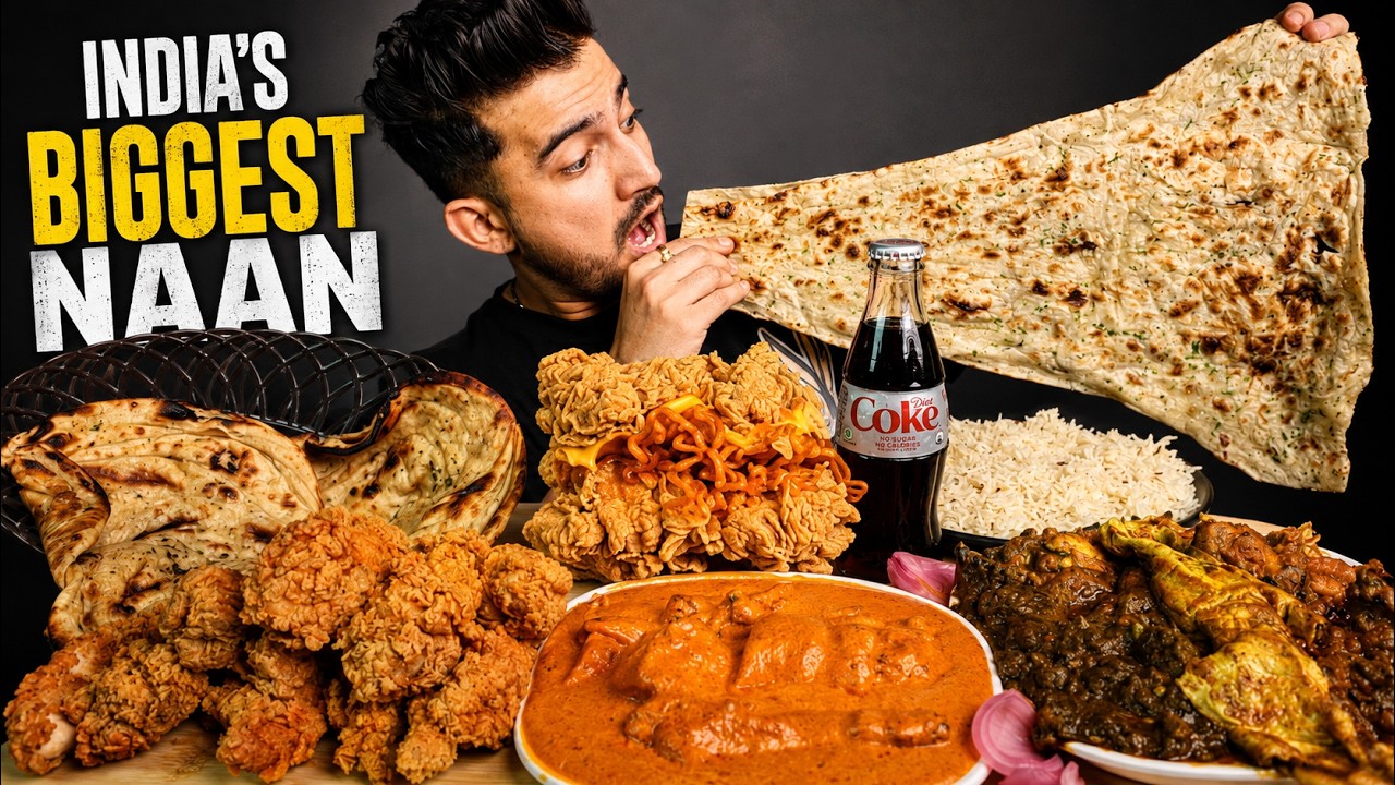 INDIA'S BEST BUTTER CHICKEN, KFC FRIED CHICKEN LEG, PALAK CHICKEN, JEERA RICE, BUTTER NAAN MUKBANG