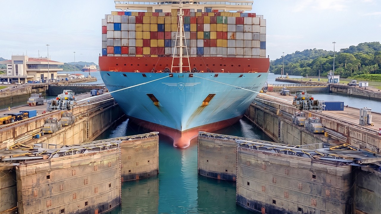 How Gigantic Ships Squeeze Through the Genius Panama Canal Lock System