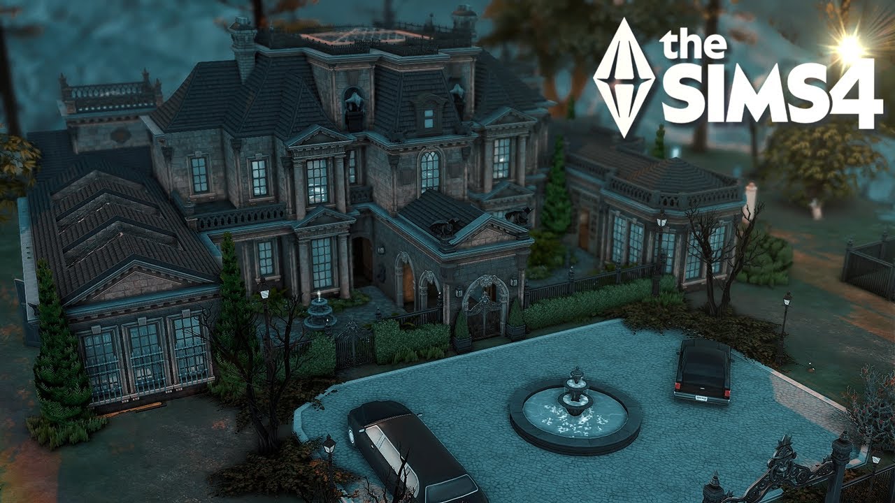 LUXURIOUS VAMPIRE MANSION 🖤 | Elegant Dark Estate + Horse Stable | The Sims 4 (CC)