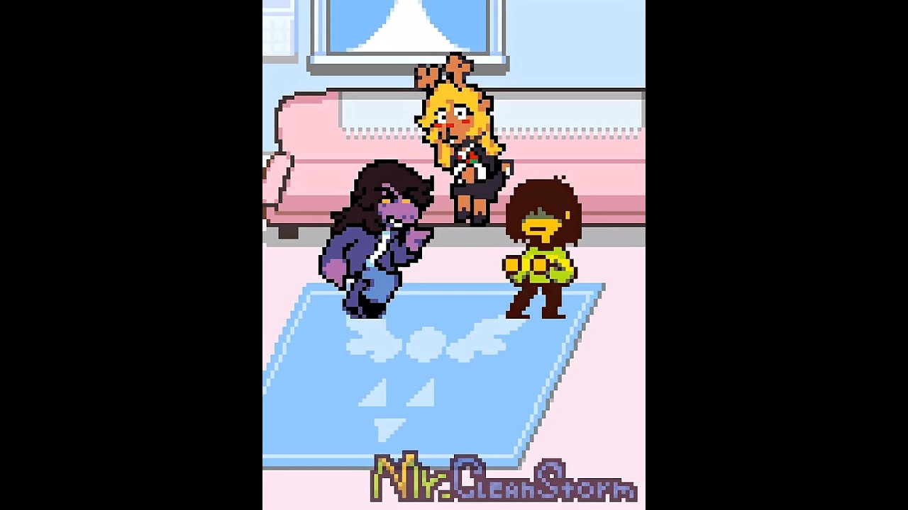 Susie and Kris does the Kronk dance #deltarune #animation #pixelart #pixelartanimation #susie #kris