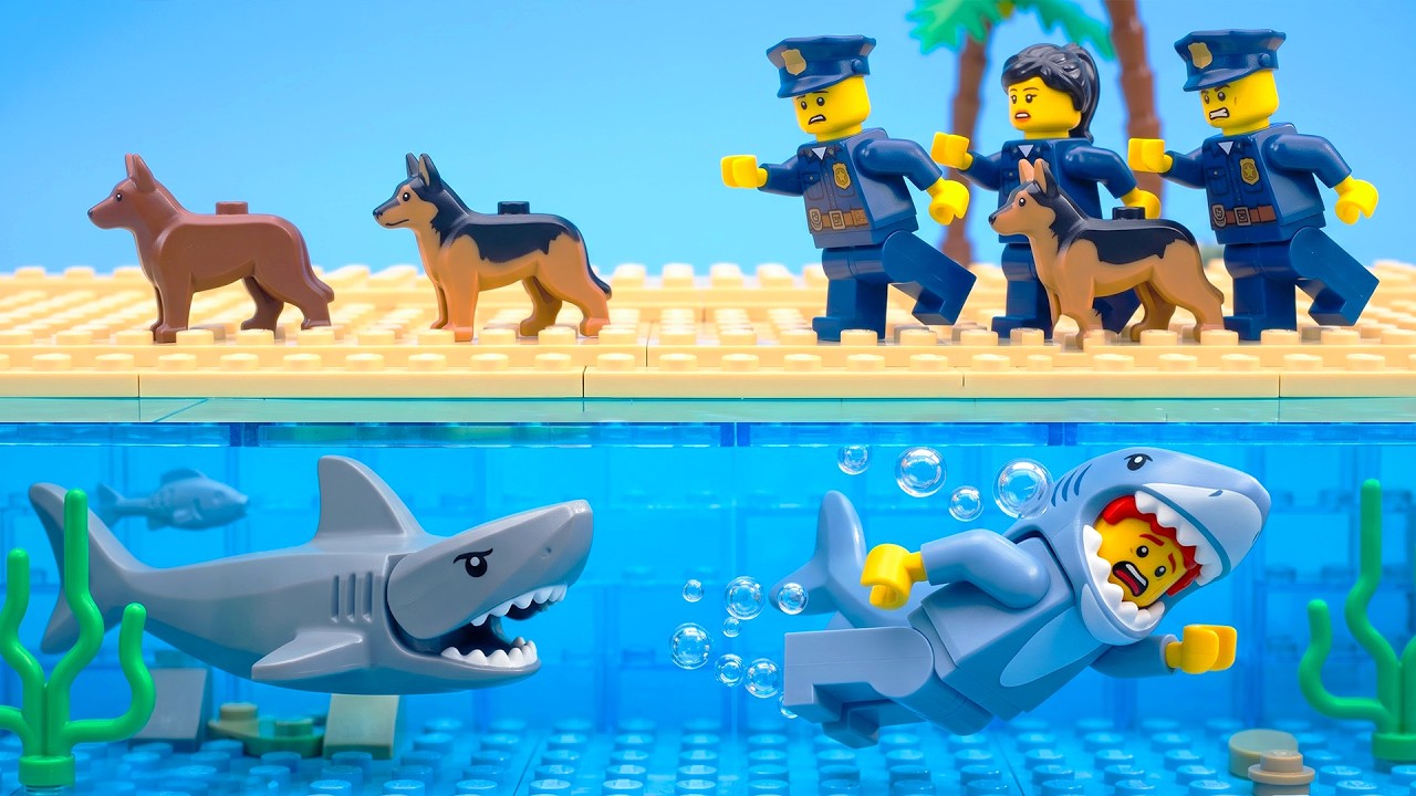 Crazy Shark Trick That Fooled LEGO City Police | LEGO Land | Lego Stop Motion