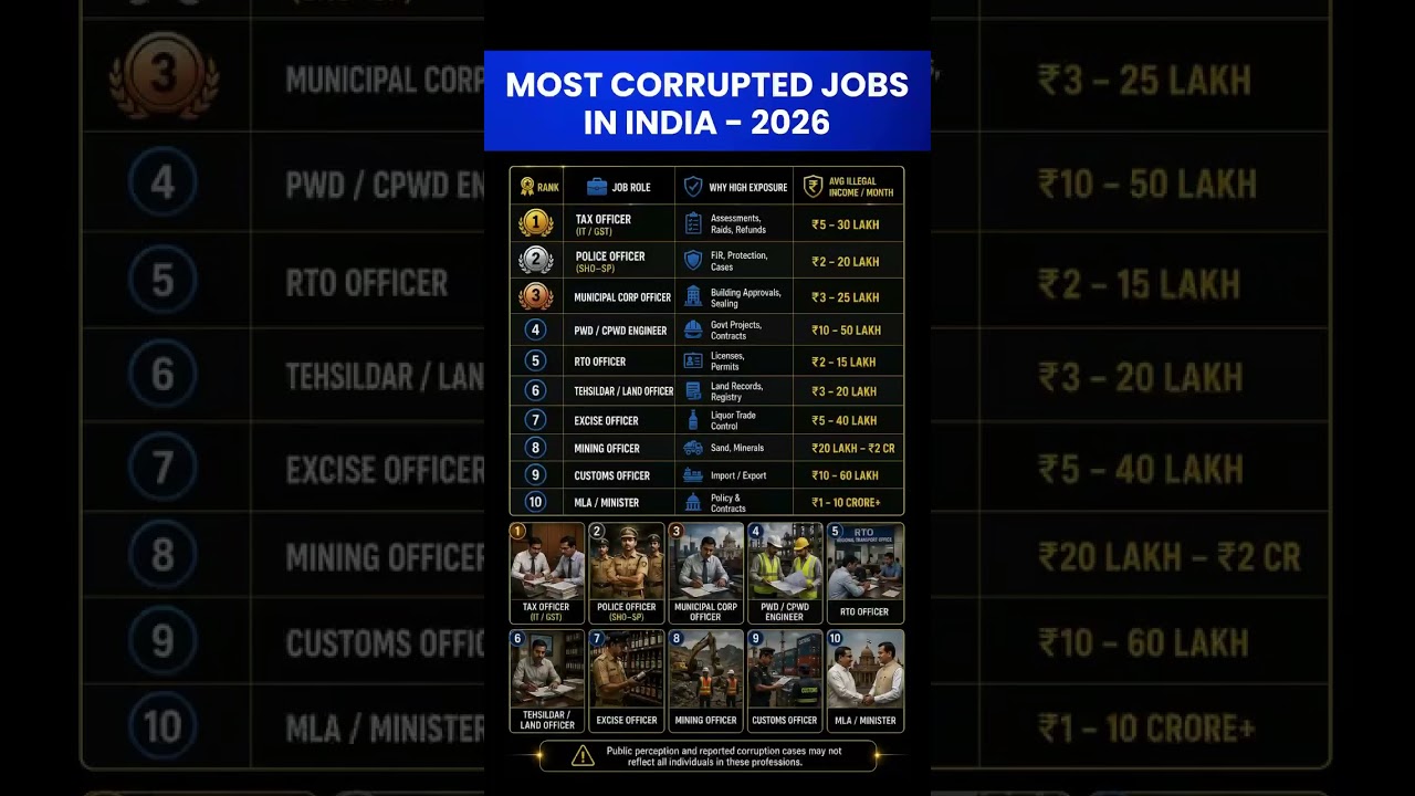 India’s most corrupted jobs 2026