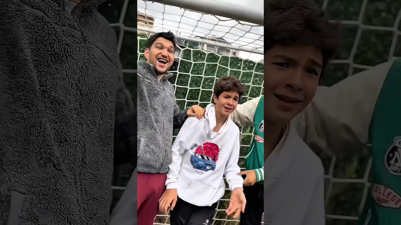 Ronaldo kid vs goalkeeper kid 😂♥️👻#shorts