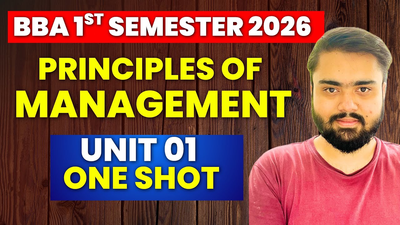 Principles of Management Unit 01🔥|BBA Principles of Management|BBA 1st Semester|MBA