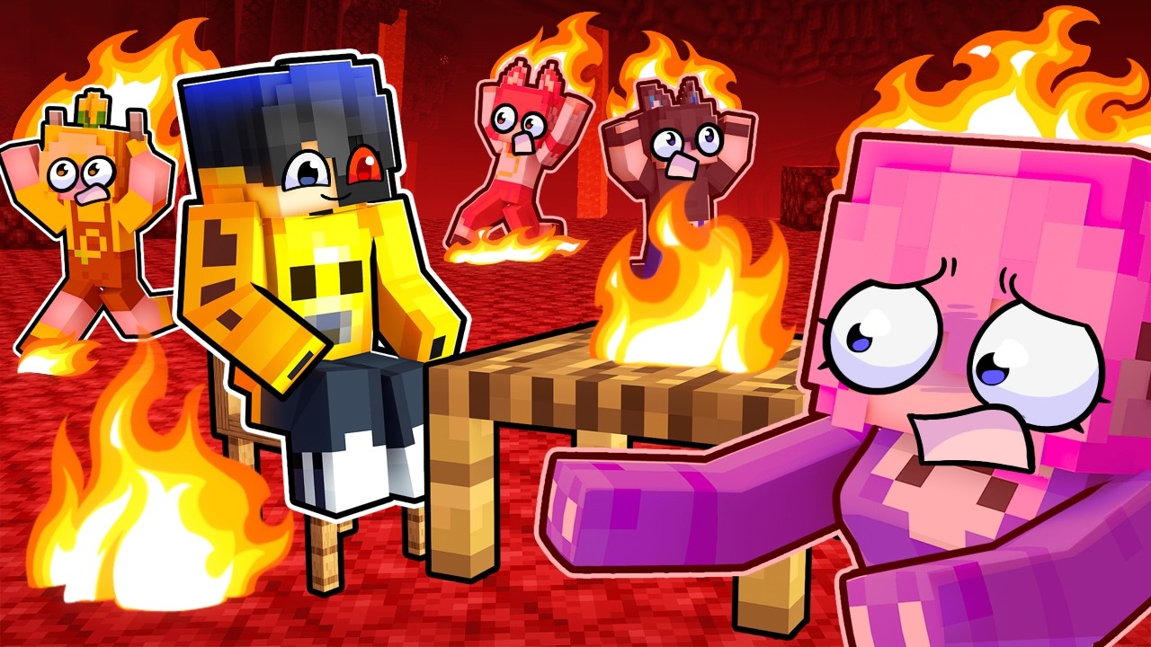 This is Fine... with 10 FRIENDS in Minecraft!