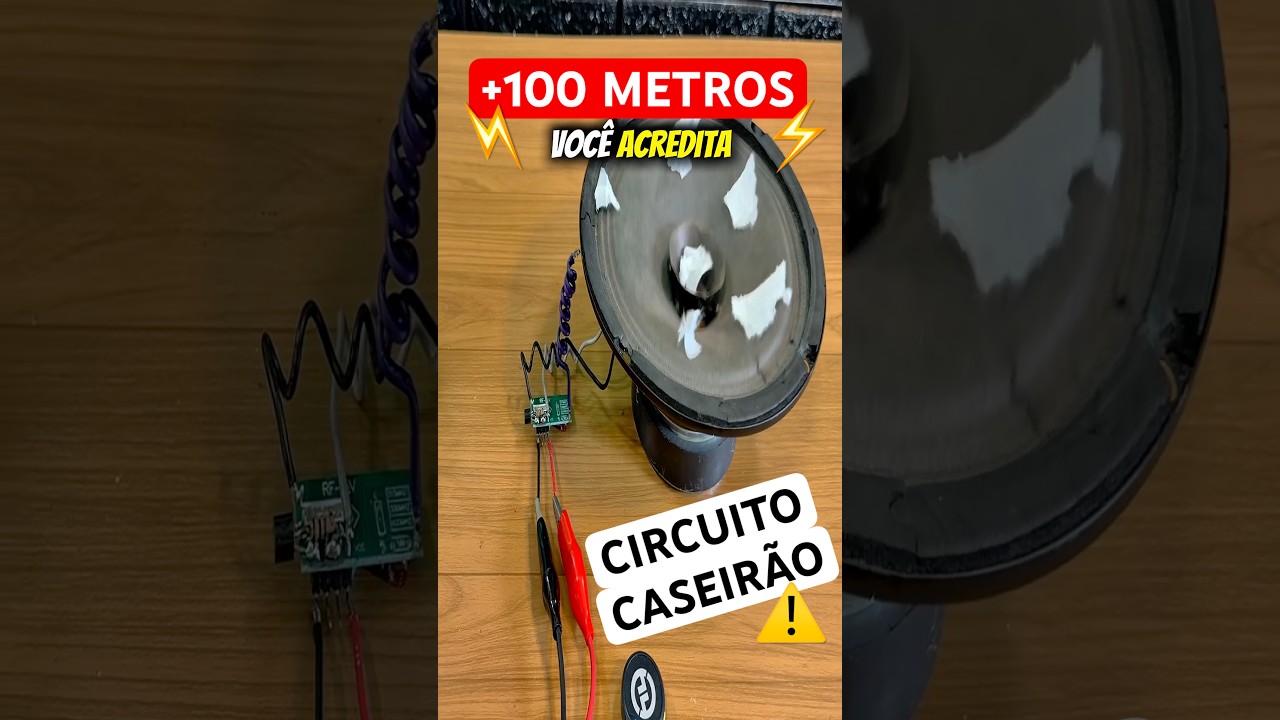 Circuito INEDITO diy TRANSMITE ÁUDIO até 100 METROS! 🛠️|#shorts #led #tools #diy