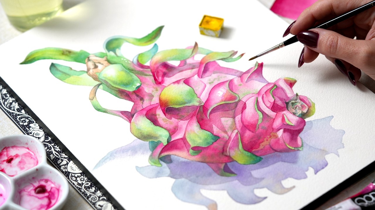 Paint Like a Puzzle 🍎🐉 The Watercolor Method That Stops Muddy Colors