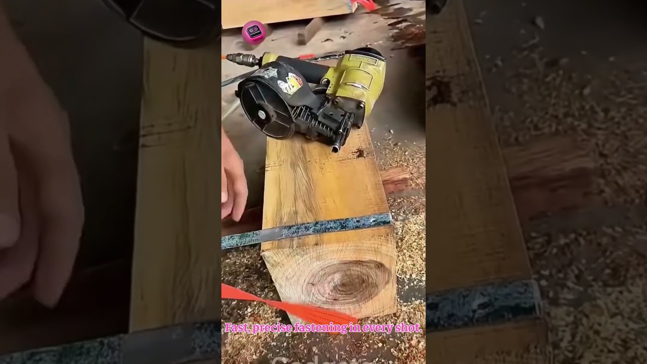 HIGH-SPEED NAIL GUN Secures Metal to Wood Instantly #Construction #PowerTools #Engineering.