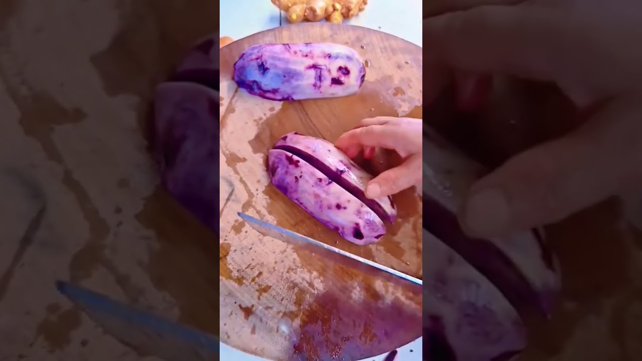 PURPLE ROOT hides a surprise inside 😳💜🔪 #shorts #gardening #farming #plants #garden