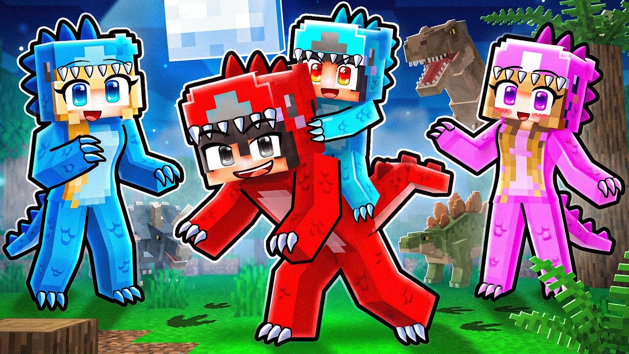 One Boy Adopted By A DINOSAUR FAMILY In Minecraft!