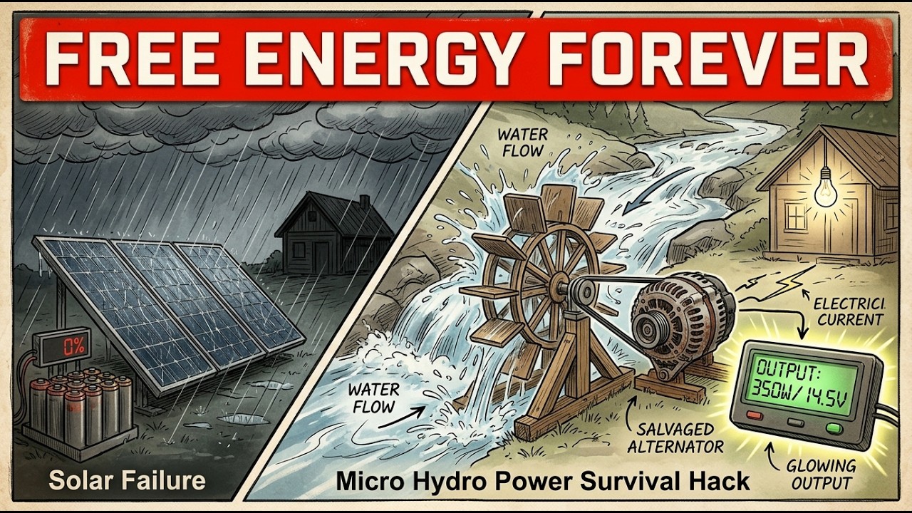 The $50 Water Wheel That Outperforms a $20,000 Solar System (Physics Explained)