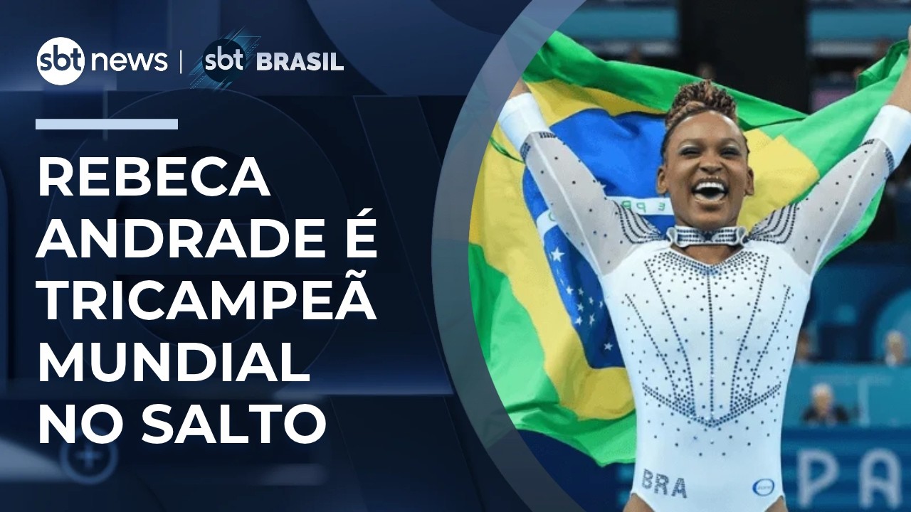 Rebeca Andrade conquista medalha de ouro no salto e é tricampeã mundial | #SBTBrasil