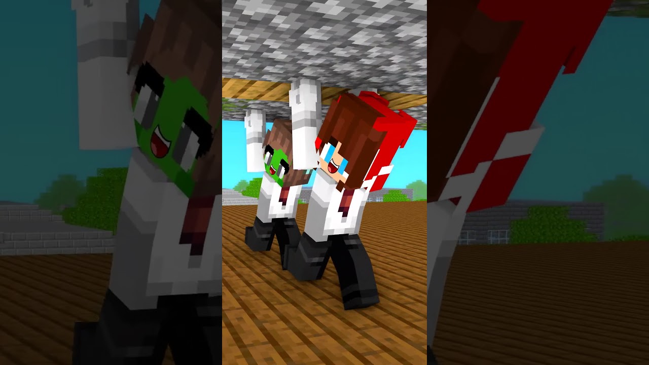 Mikey and JJ vs Girls MEGA POWER🧠🤯 - Minecraft Animation #shorts