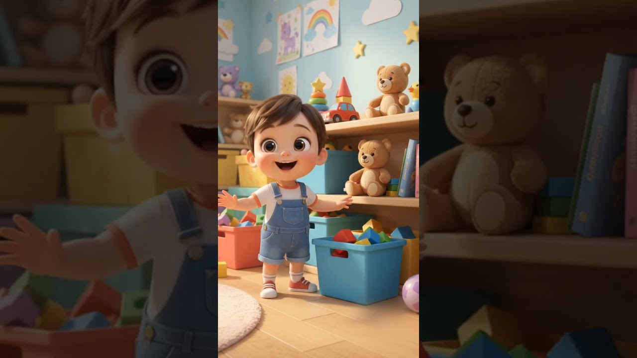 Child cleaning preschool bedroom #cleaning #cartoon #mirehymes