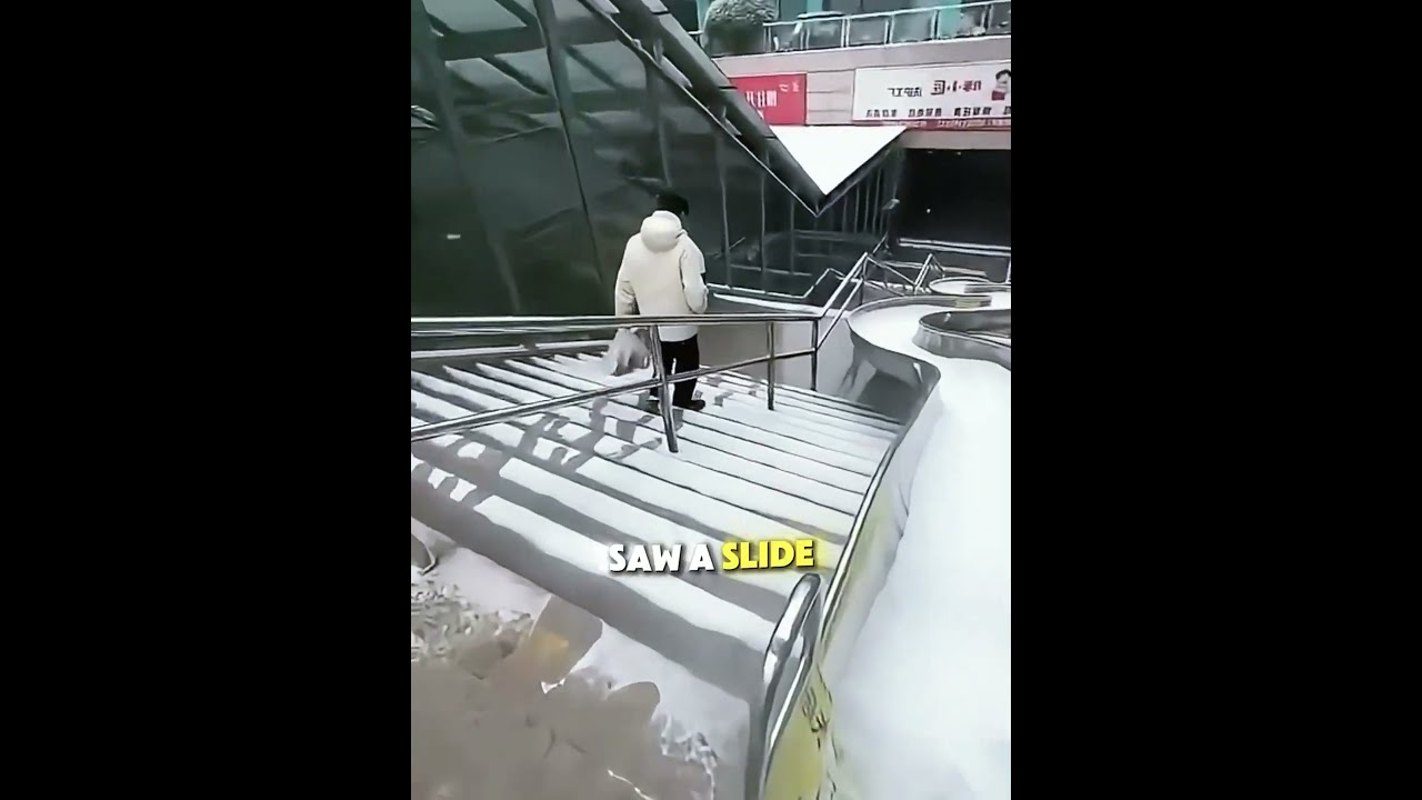 This Icy Slide Made Him Turn Into A Snowplow!#funny #usa