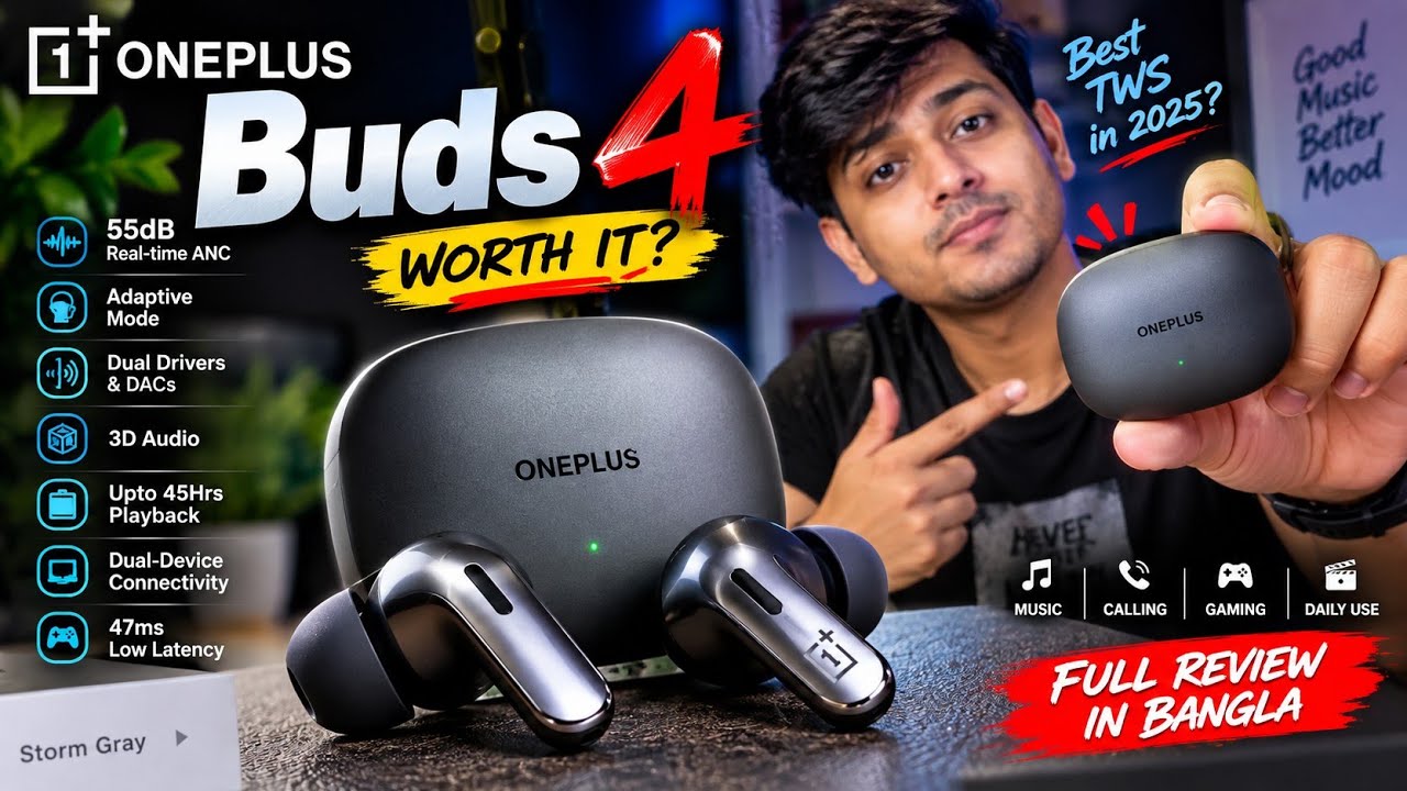OnePlus Buds 4 Review 🔥 55dB ANC, Dual Driver & 45Hrs Battery! সত্যিই কি Best TWS?