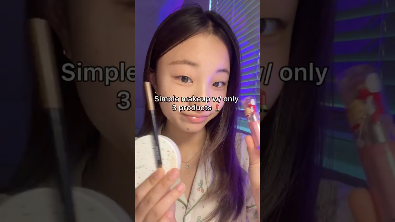 Simple makeup with only 3 products💄 #makeup #viral