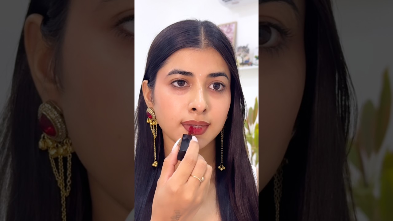 Perfect Red Lip Combo 💋 | Brown Lip Liner + Bold Red Lipstick Look