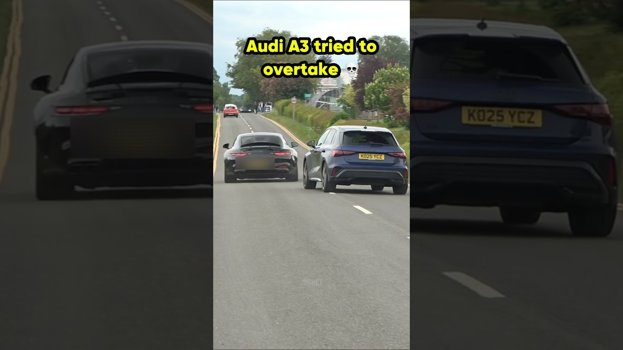 ANGRY Audi A3 driver tries to overtake Performance Car #shorts #roadrage #driving