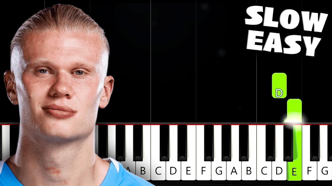 Haaland Song (Ha Ha Ha) - SLOW EASY Piano Tutorial