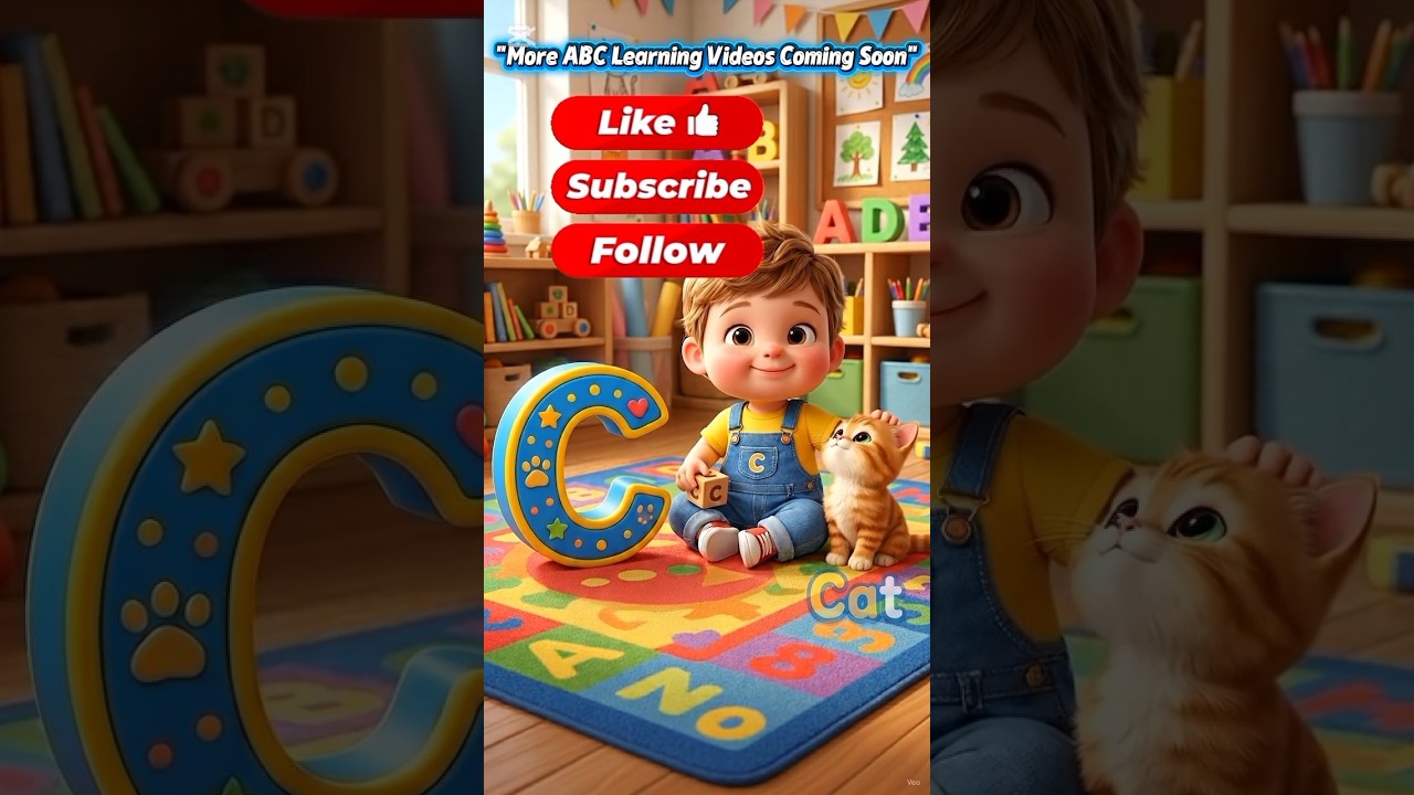 ABC Learning for Kids | A for Apple B for Ball C for Cat#shortsvideo #tranding#learning kids shorts