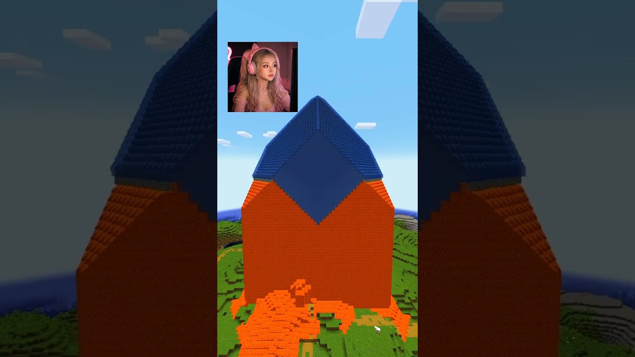 Can I Save Village with Lava Tower in MINECRAFT? 🤔 #minecraft #shorts