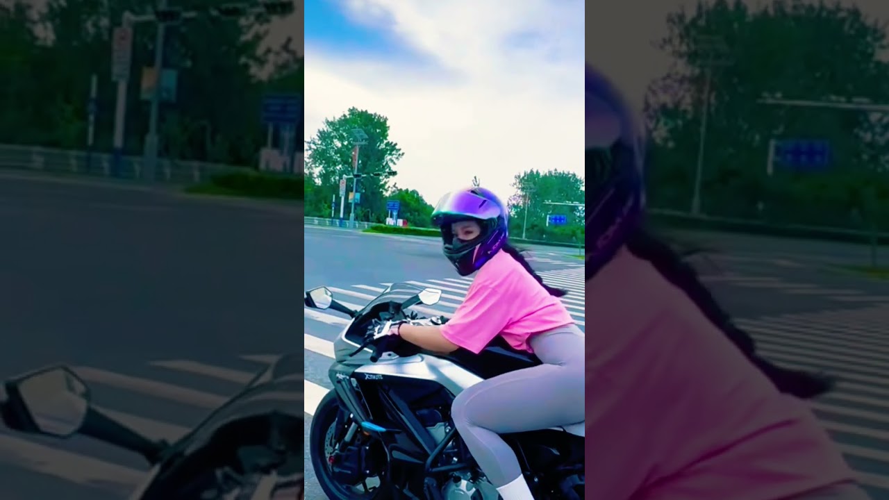 Beautiful, Sporty & Stylish📍The World of Biker Girl #automobile #bikergirl​ #ladybikers #shorts