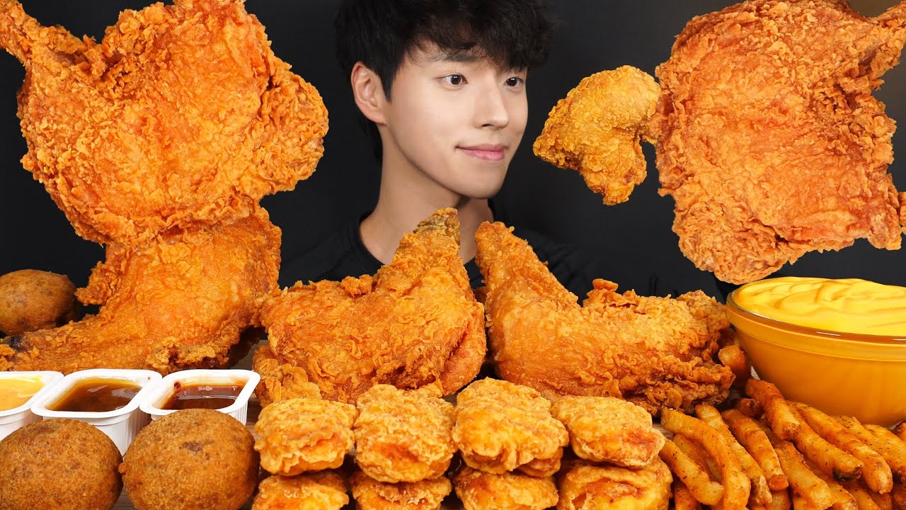 ASMR MUKBANG FRIED CHICKEN & BURGER & CHICKEN NUGGETS & FRIES & BBQ CHICKEN! MUKBANG COMPILATION