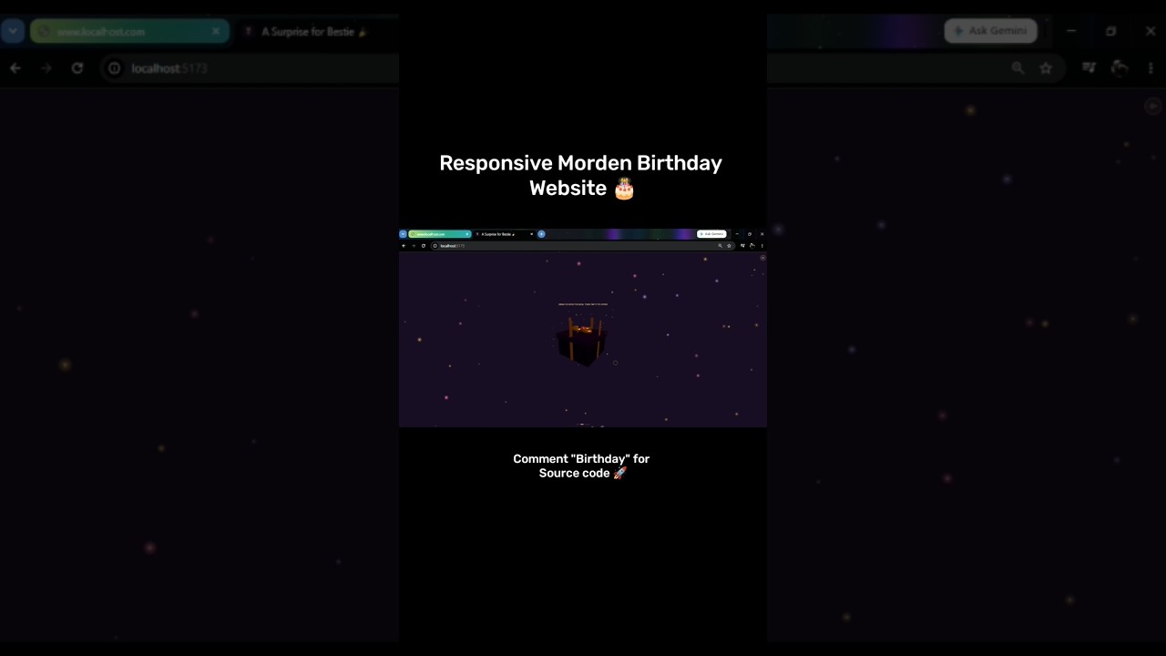 I Built a Modern Responsive Birthday Website 🎂✨ | HTML CSS JS | Web Development