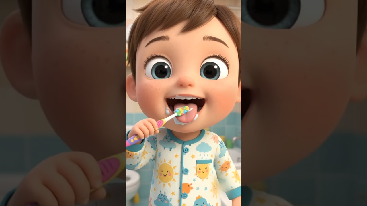 teeth cleaning 😁#baby #cartoon #mirrhyems